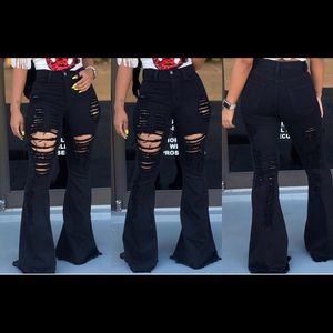 Distressed Flare Jeans